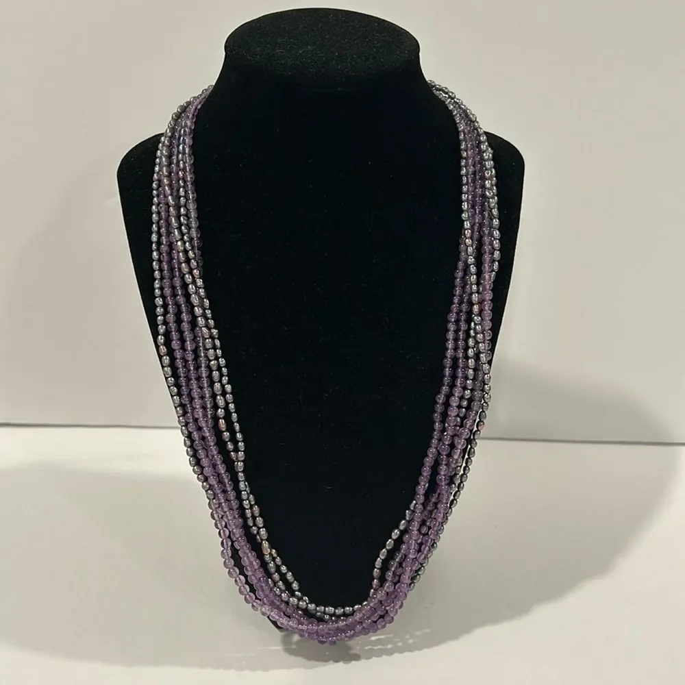 NWOT Joan Rivers Multi Layers Purple Necklace